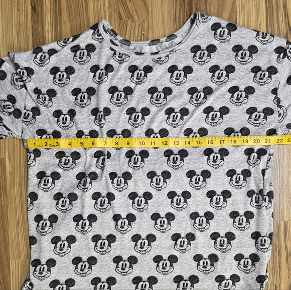 Disney 100 T Shirt Pajama Gray Women's Mickey Mouse Pattern Size XL (16-18) Soft - Picture 5 of 5